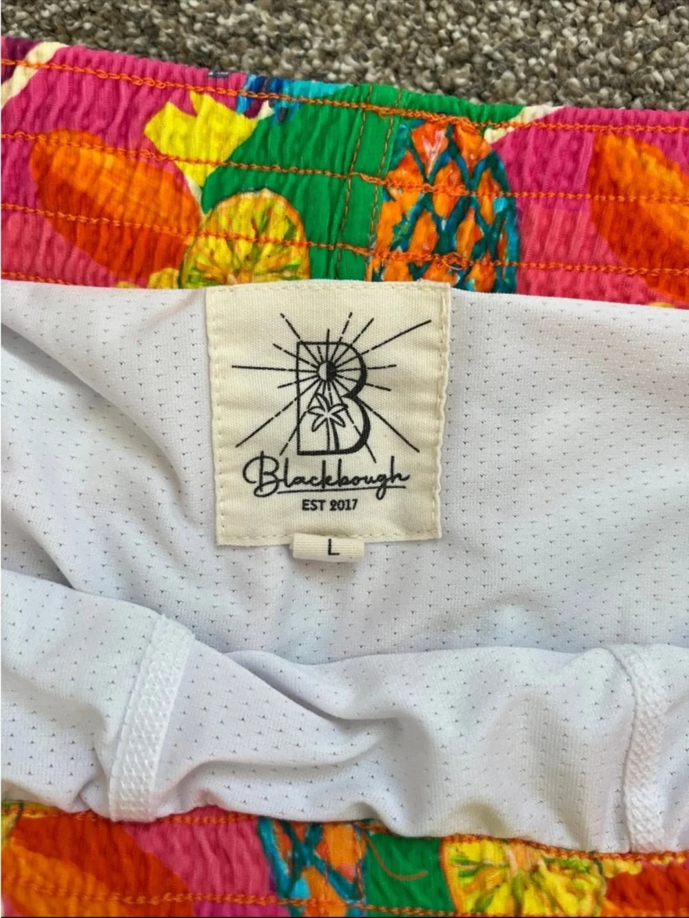 Blackbough Swim Men's Swim Trunks Tropical Fruit Print Size Large